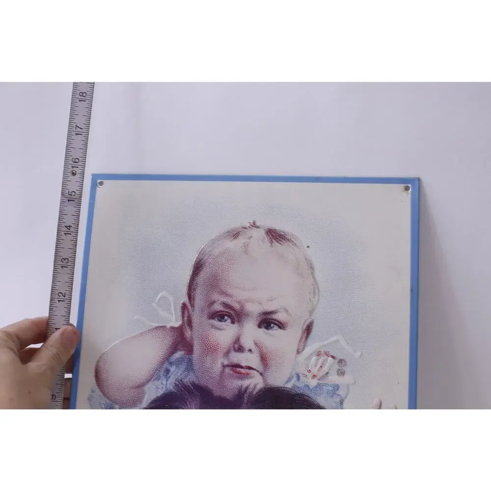 Hires’ Rootbeer, Metal Sign, An Uninvited Guest, Baby with Dog and Glass of Soda